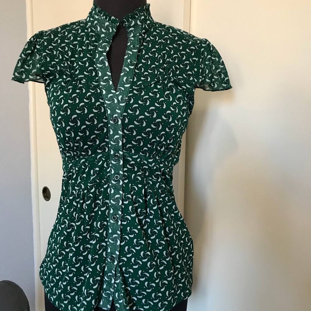 basic Zara Collection button up sheer top